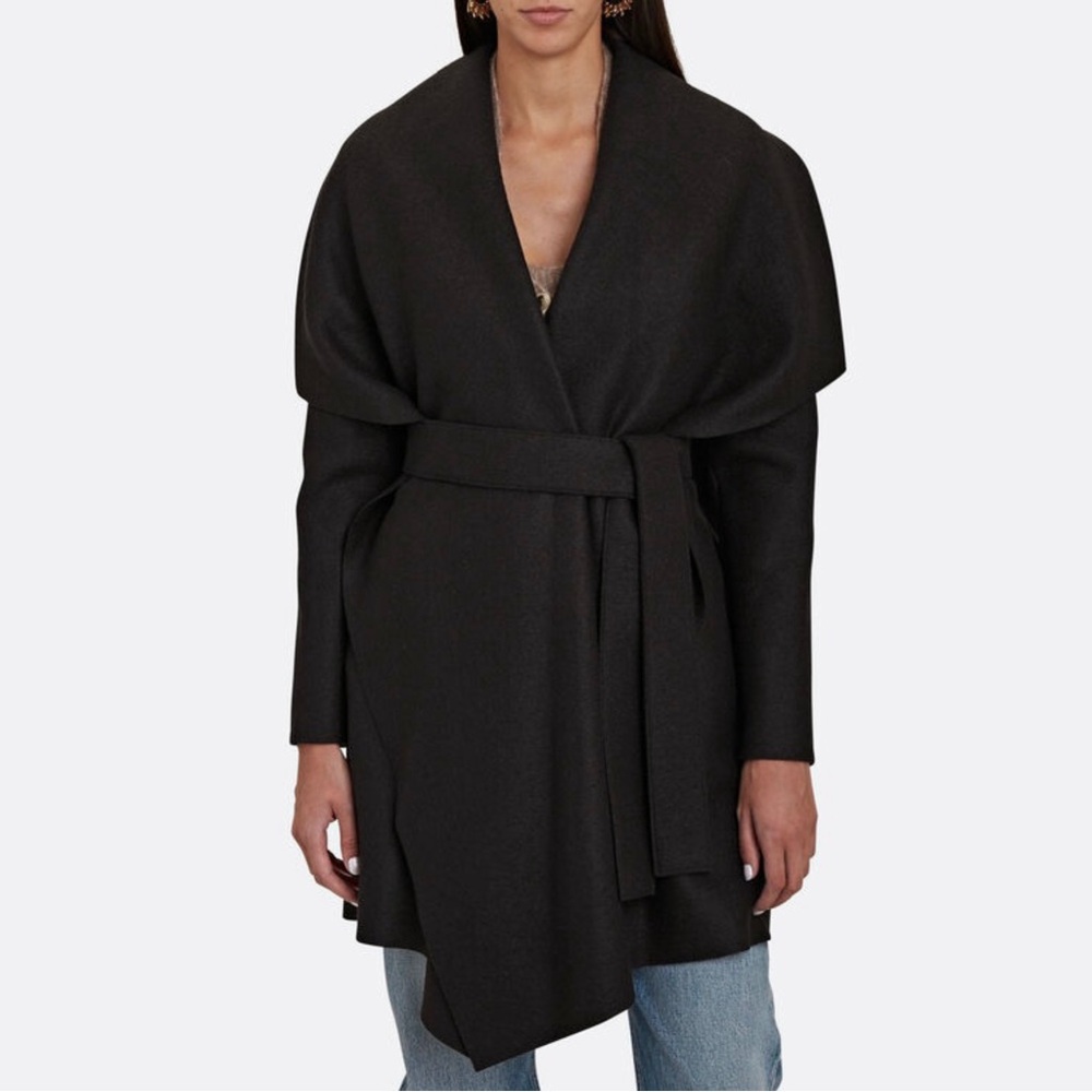 NWOT HARRIS WHARF LONDON Pressed Wool Blanket Wrap Coat Size Small